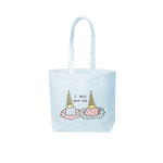 beach wash denim tote bag that says i melt with you and has two ice cream cones