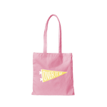 pink canvas tote bag that says over it af