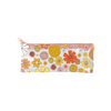 Cute pencil pouch clear plastic with floral print on top with peach zippers