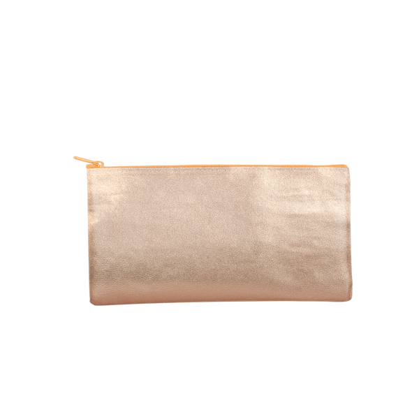 Cute All the Things pouch in metallic gold vegan leather.