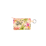 Tropical Mess Penny Key Ring is a coin purse key ring in an abstract floral pattern.