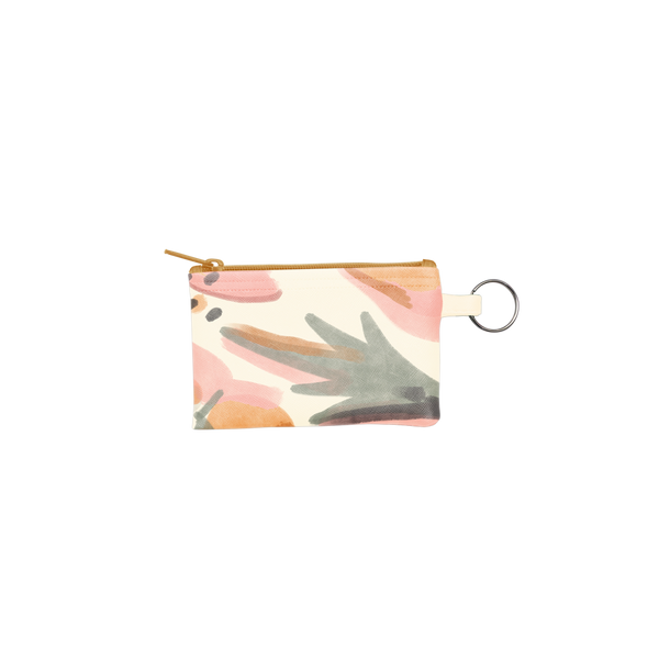 Mutey Fruity Penny Key Ring is a coin purse key ring in an abstract design and vegan leather material.