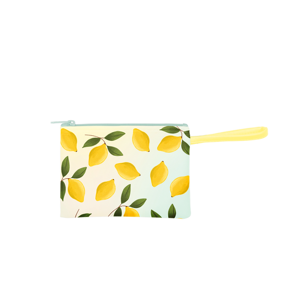 Poptart-To-Go Lemons is a small pouch wristlet in yellow with lemons pattern.