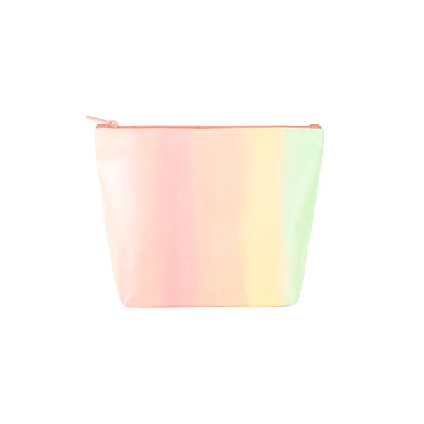 A pastel rainbow ombre large pouch.