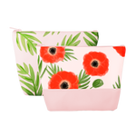 Tweedle Dums in Buds and Poppies are cute cosmetics bags with zippered top.