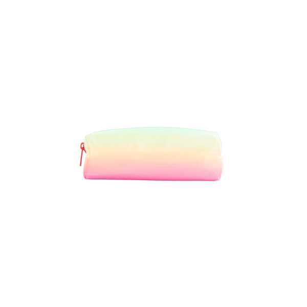 Jitterbug is a cute pencil pouch in rainbow ombre print.