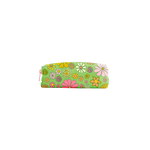 Cute small zippered cosmetics pouch with groovy green floral print.