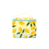 Cute cosmetics pouch with lemons print.