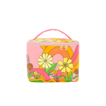 Cute colorful cosmetics pouch with retro floral print. -- In the Groove