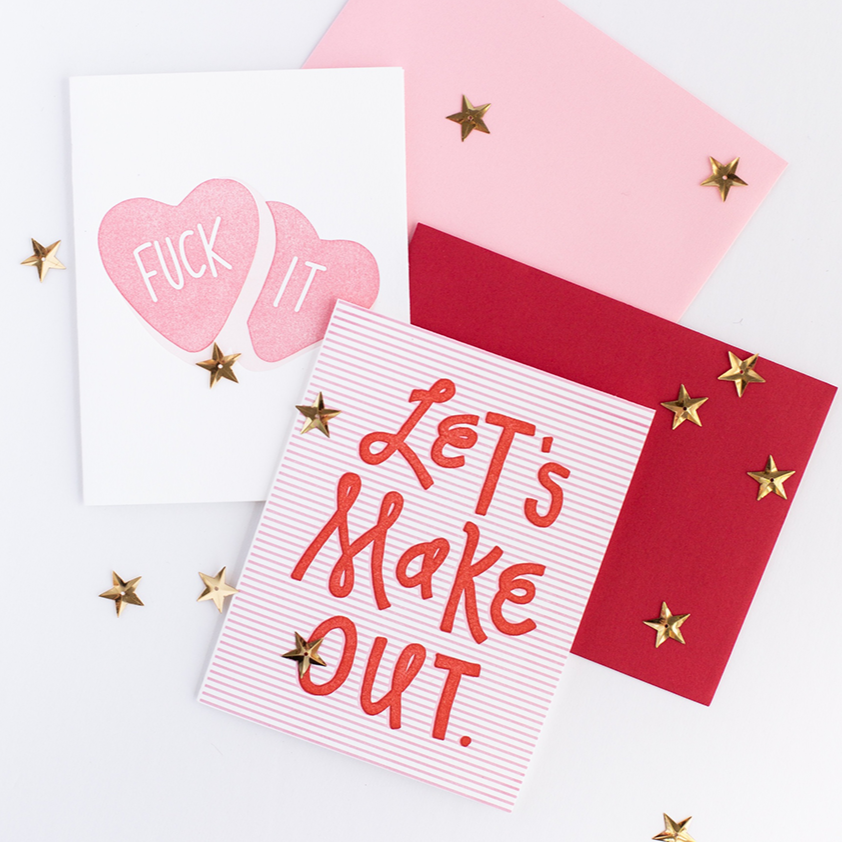 Let's Make Out - Letterpress Card - Talking Out of Turn– Talking Out Of ...