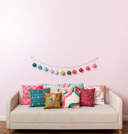 Holiday Pillows. Festive text pillows.