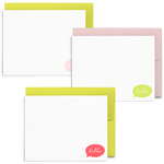 Hello Bubble Set is a cute stationery set with colorful speech bubbles and flat cards.