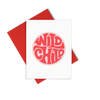 Wild Child is a cute greeting card with graphic lettering and a red envelope.