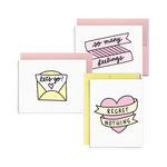 No Regrets Set is a cute stationery set with three sassy and colorful designs.