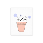 Lavender Flower with leaves in a terracotta pot art print.