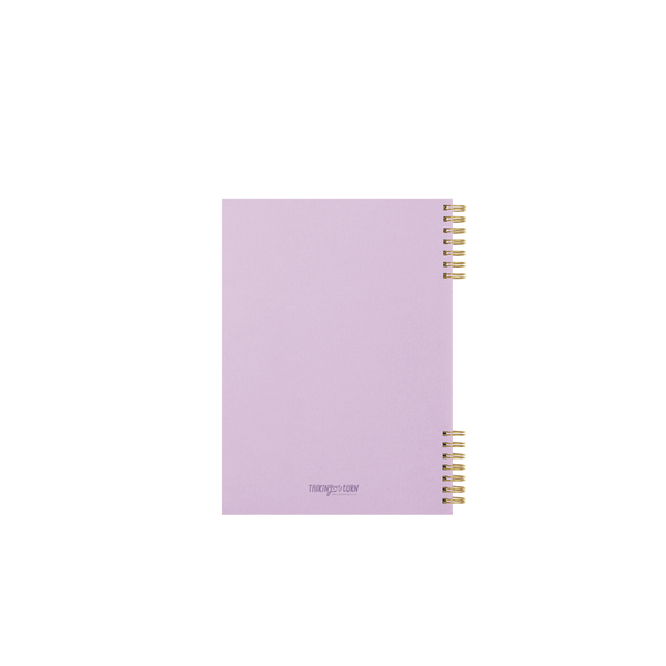 The backside cover of the "Reading is Fundamental" notebook.It has as the same purple color as the front cover.