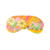 weighted eye mask with floral and swirl print in pink, yellow and orange