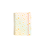 spiral bound journal with daisy flowers all over it