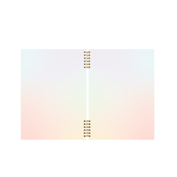 gradient pages inside of journal notebook