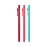 3 pack Jotter set with maroon jotter with text "making spirits bright", coral jotter with text "feelin' festive", and bright blue jotter with text "jolly vibes only"