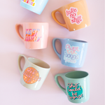 collection of coffee mugs with funny sayings