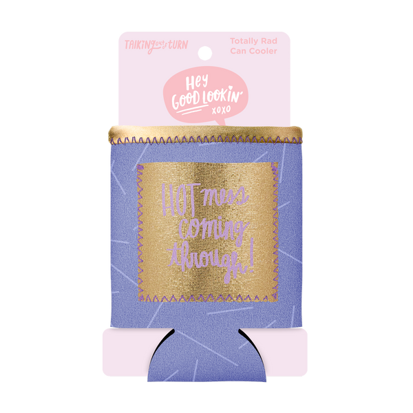 Hot Mess Can Cooler with Pocket comes packaged in a cute pink cardboard sleeve.