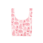 Twist and Shout Cat Lady is a medium, cute reusable tote bag in pink with illustrated cats pattern.