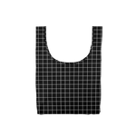 Twist and Shout Very Official is a medium, cute reusable tote bag in black with a white grid pattern.