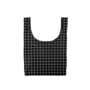 Twist and Shout Very Official is a medium, cute reusable tote bag in black with a white grid pattern.
