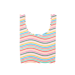 Twist and Shout Limbo is a medium, cute reusable bag in a rainbow wavy lines print.