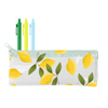 Lemons Pixie Pouch with three jotter pens in it: Grass Green, Citron and Powder Blue.