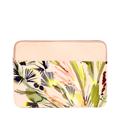 Lush Laptop Sleeve is a cute laptop case in abstract tropical floral and peach in 13 inch size.