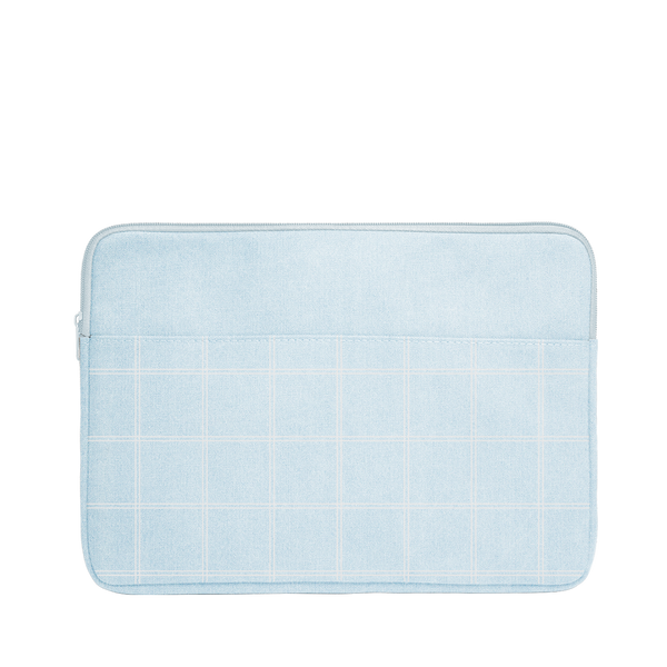 Denim Grid Laptop Sleeve is a cute laptop sleeve in light denim with grid pattern in 13 inch size.