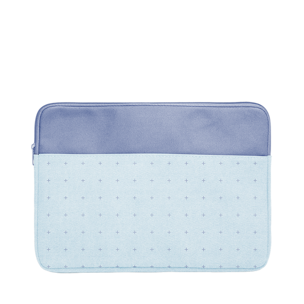 Plus 1 Canvas Laptop Sleeve is a cute laptop sleeve in light denim with blue plus pattern in 13 inch size.