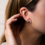 70s Pastel Rainbow Stud Earrings - Talking Out Of Turn