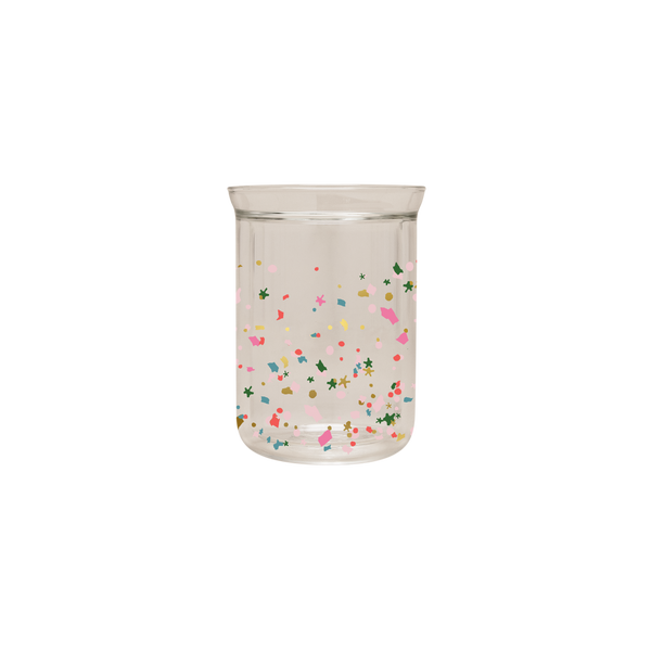 Frosted Glass with colored confetti