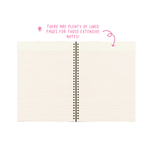 Lined pages of the Ball Pit Notebook.