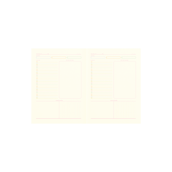 Sunset scallop notebook layout inside