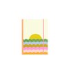Multi-color scallop with a sunset in the background with a pink strap