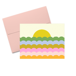 Delightful greeting cards set of 10 - individual sunset scallop greeting cards. 