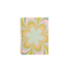 Pastel colorful kaleidoscope floral with pink strap notebook cover.