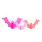 3 shades of pink acrylic bat standing decorations. 