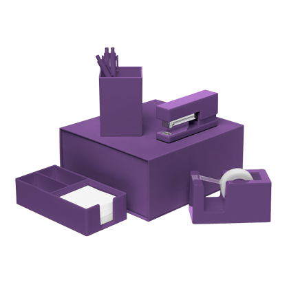 Purple Office Supplies Set, UPIHO Stapler and Tape Dispenser Set