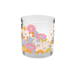Gathering flowers pattern individual rocks glass