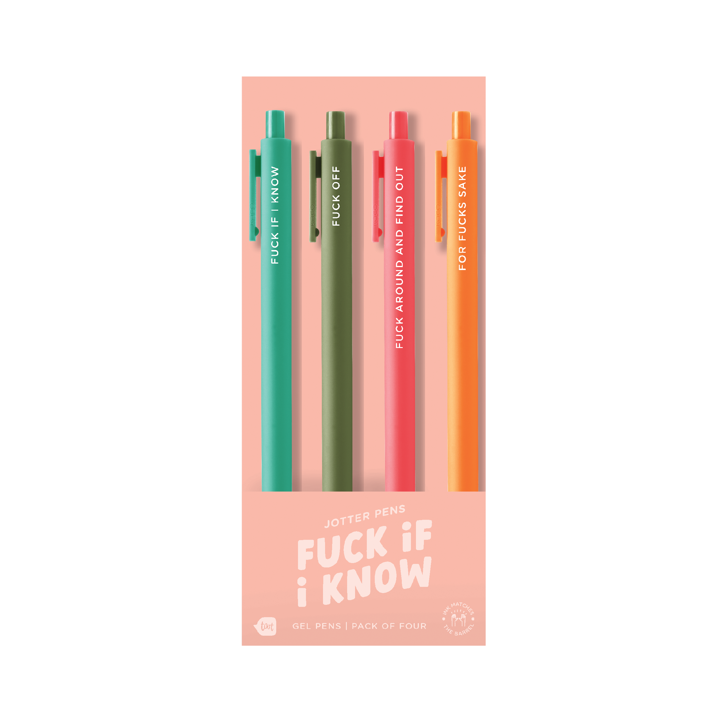 Jotter Pen Set – F*ck if I Know (4 pack) - Be Made