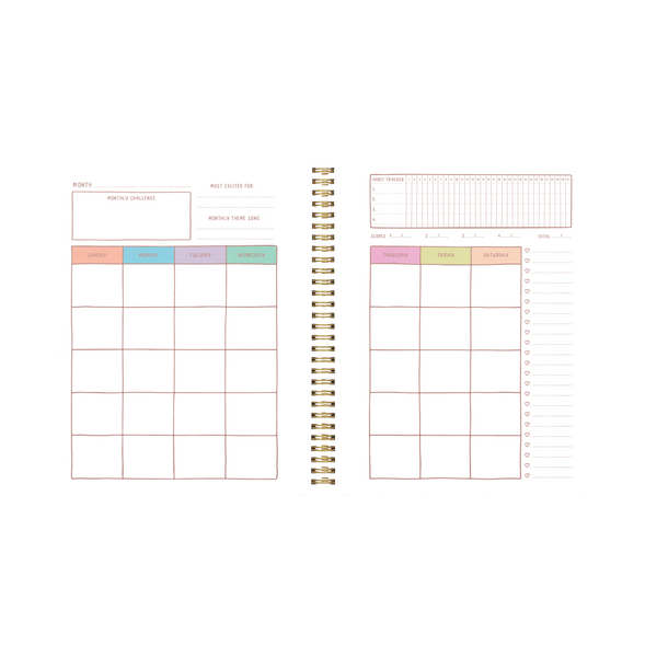 Perpetual Planner - Goal Getter Lite - Talking Out Of Turn opened on monthly undated calendar.